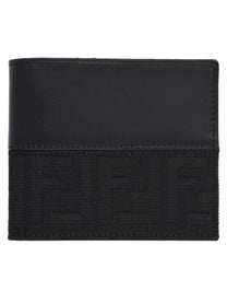 Fendi Men's Bifold FF Wallet with Fascia in Jacquard Black