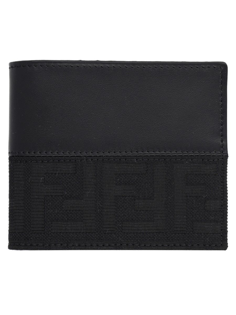 Fendi Men's Bifold FF Wallet with Fascia in Jacquard Black