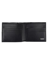 Fendi Men's Bifold FF Wallet with Fascia in Jacquard Black