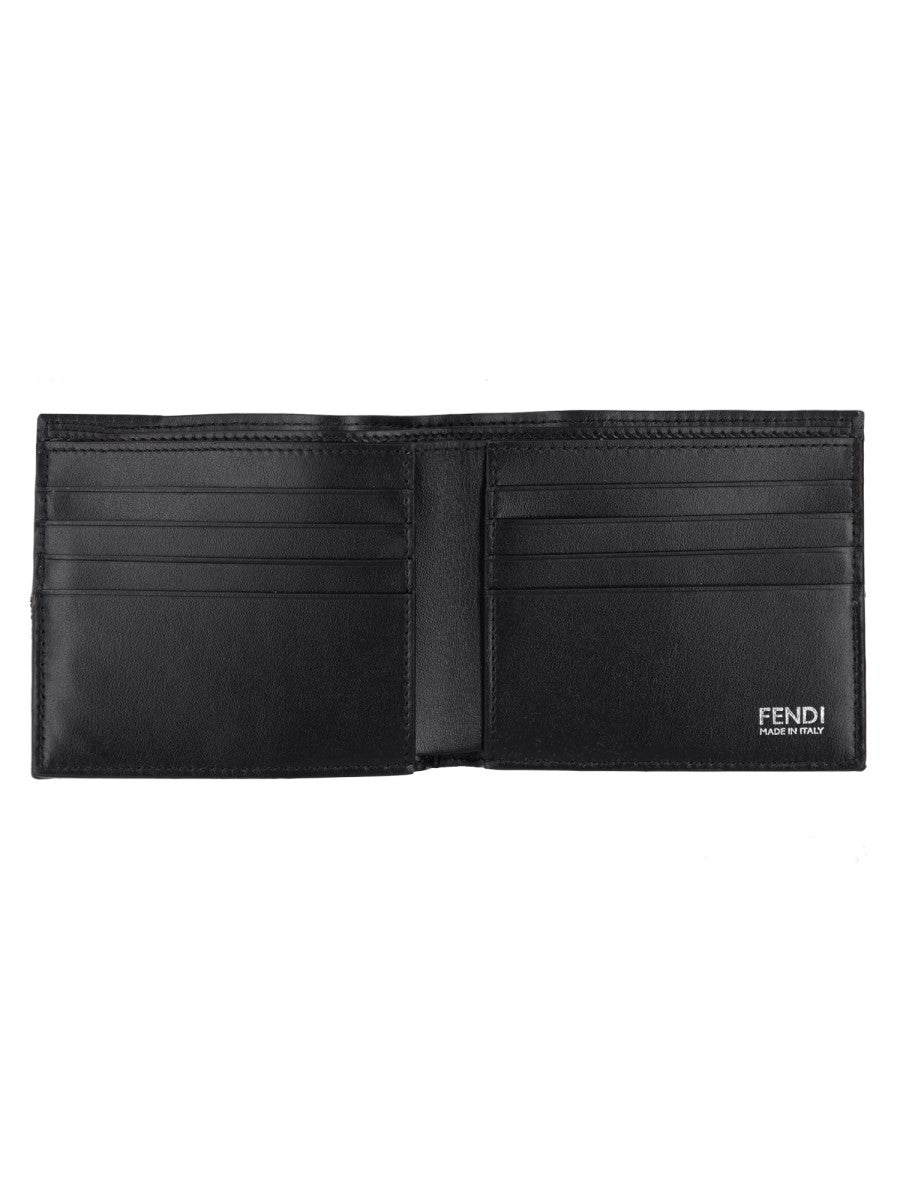 Fendi Men's Bifold FF Wallet with Fascia in Jacquard Black