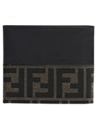 Fendi Men's Bifold FF Wallet with Fascia in Jacquard Black