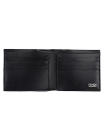 Fendi Men's Bifold FF Wallet with Fascia in Jacquard Black, view 3