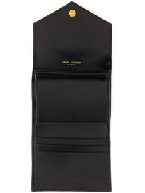 Saint Laurent Women's Portafoglio Cassandre Matelassé Multi Fold Black