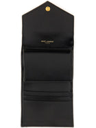Saint Laurent Women's Cassandre Matelassé Multi Fold Wallet Black, view 4