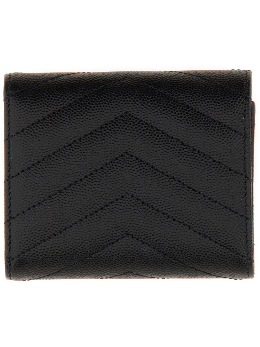 Saint Laurent Women's Portafoglio Cassandre Matelassé Multi Fold Black