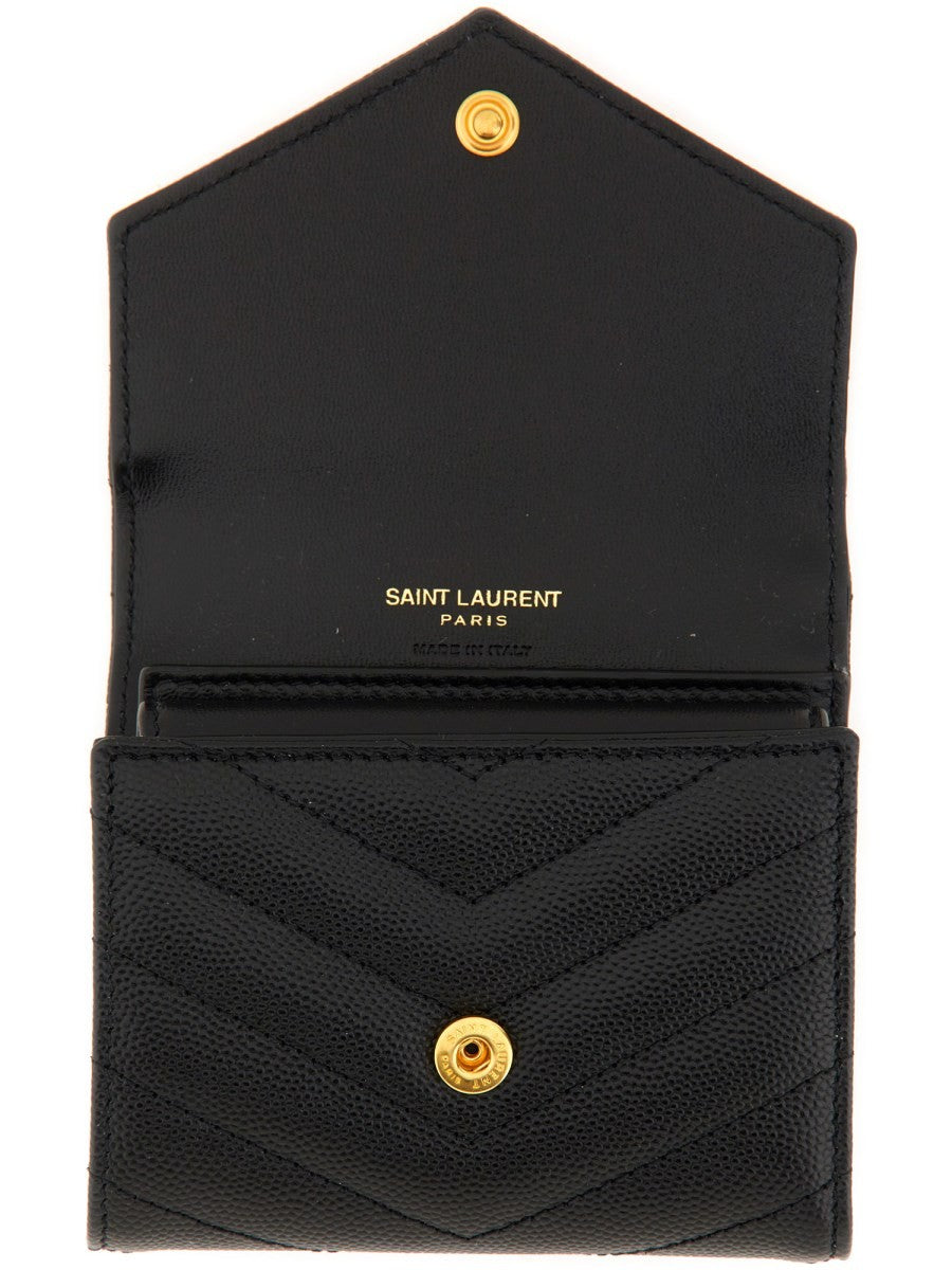 Saint Laurent Women's Portafoglio Cassandre Matelassé Multi Fold Black