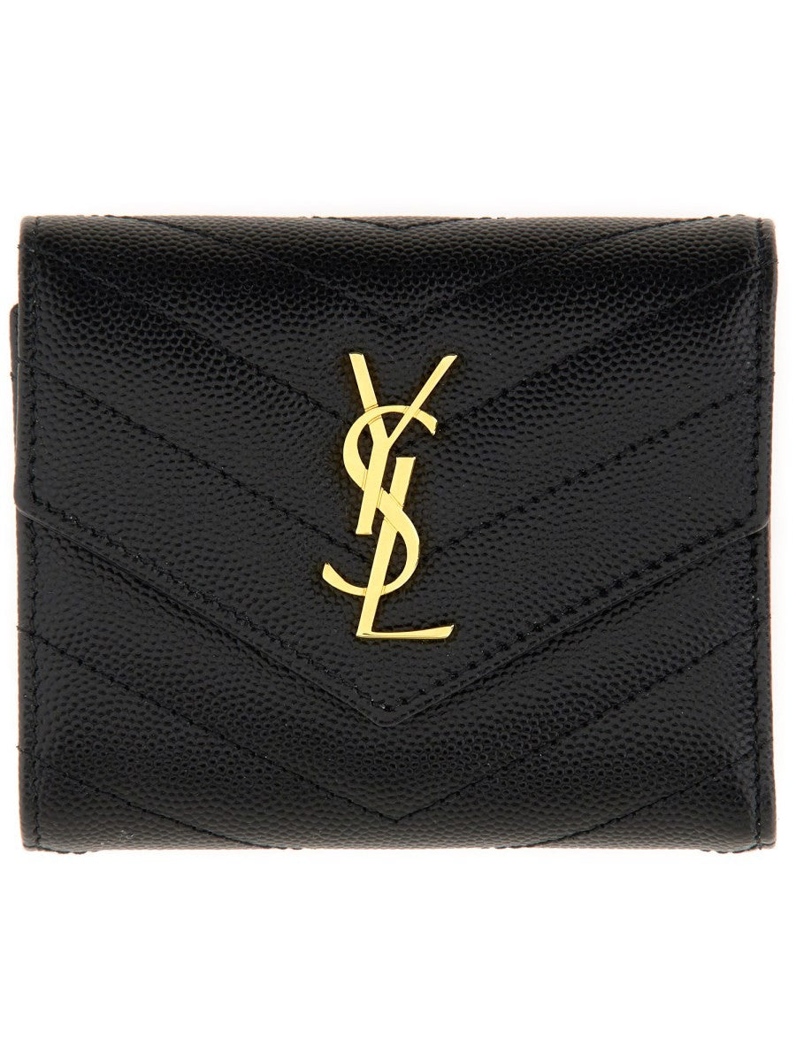 Saint Laurent Women's Portafoglio Cassandre Matelassé Multi Fold Black