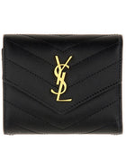 Saint Laurent Women's Cassandre Matelassé Multi Fold Wallet Black