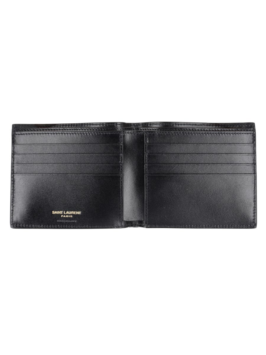 Saint Laurent Men's Cassandre Small Wallet Black, view 3