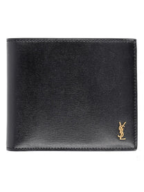 Saint Laurent Men's Cassandre Small Wallet Black