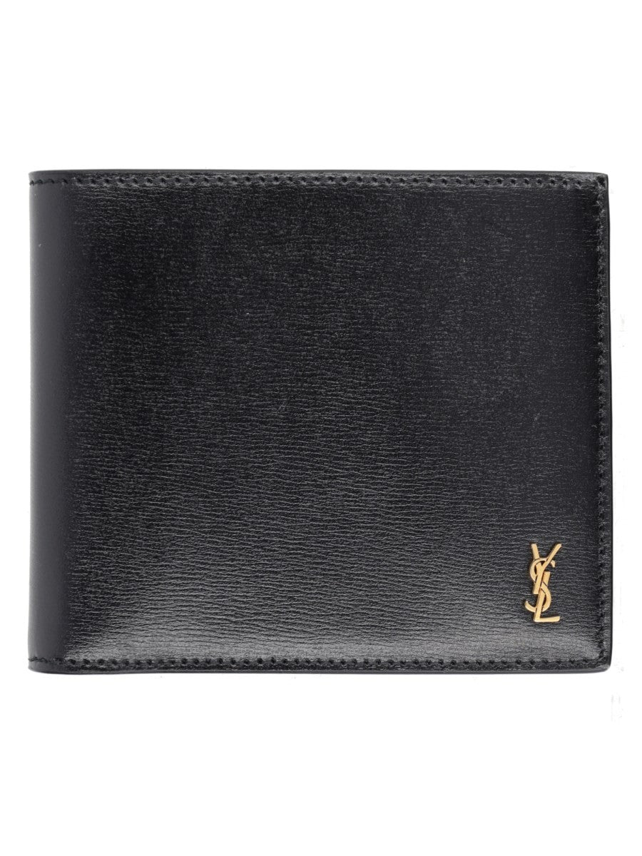 Saint Laurent Men's Cassandre Small Wallet Black