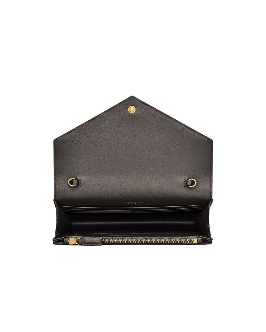 Saint Laurent Women's Portafoglio Con Catena Envelope Cassandre Black