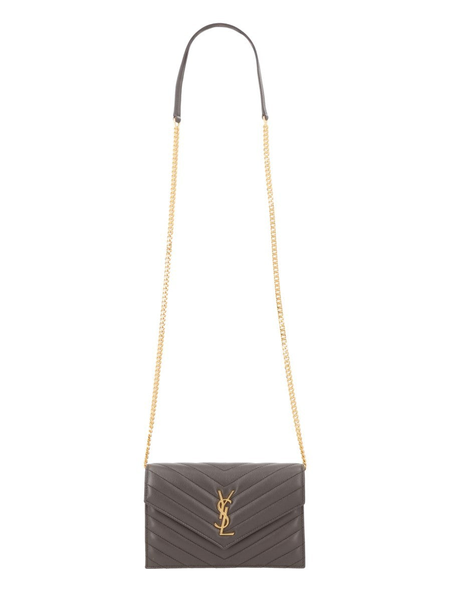 Saint Laurent Women's Portafoglio Con Catena Envelope Cassandre Grey