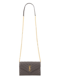 Saint Laurent Women's Portafoglio Con Catena Envelope Cassandre Grey