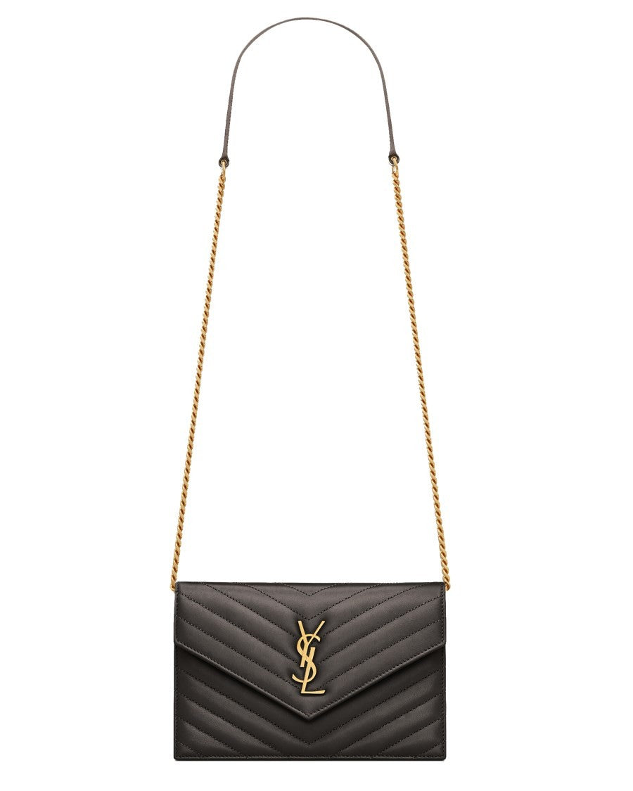 Saint Laurent Women's Portafoglio Con Catena Envelope Cassandre Black