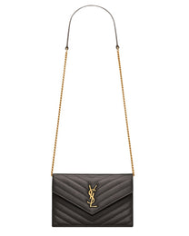Saint Laurent Women's Portafoglio Con Catena Envelope Cassandre Black