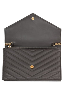 Saint Laurent Women's Portafoglio Con Catena Envelope Cassandre Grey