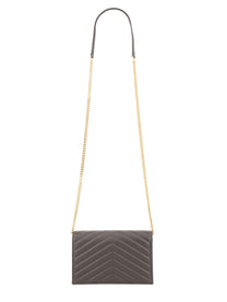 Saint Laurent Women's Portafoglio Con Catena Envelope Cassandre Grey