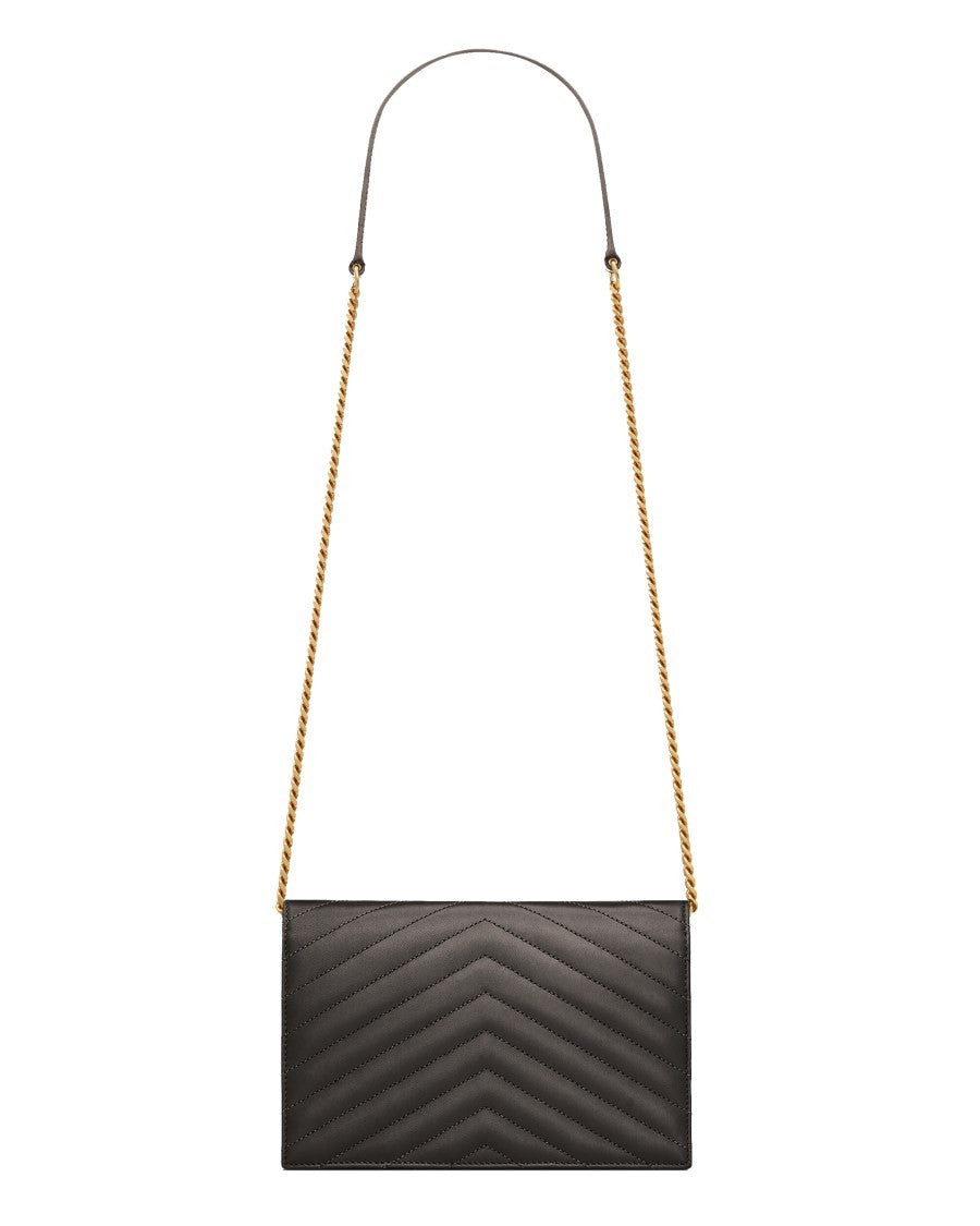 Saint Laurent Women's Portafoglio Con Catena Envelope Cassandre Black
