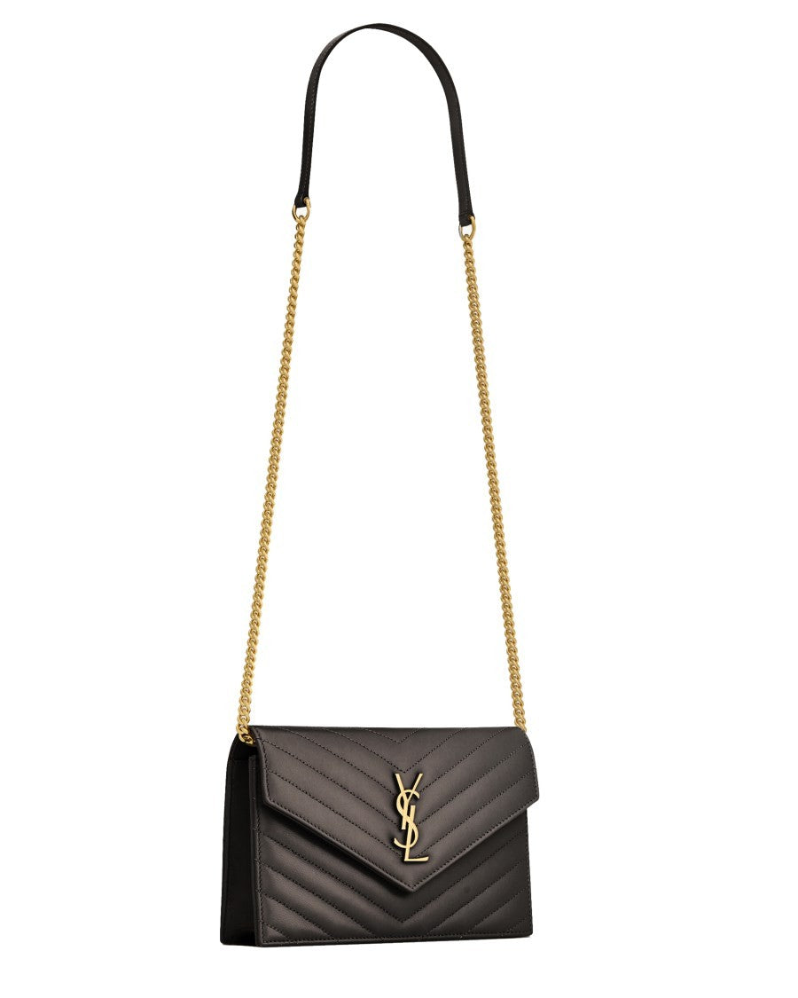 Saint Laurent Women's Portafoglio Con Catena Envelope Cassandre Black