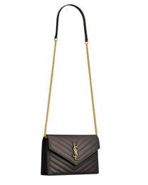 Saint Laurent Women's Portafoglio Con Catena Envelope Cassandre Black