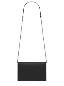 Saint Laurent Women's Wallet with Chain Envelope Cassandre Black, view 2