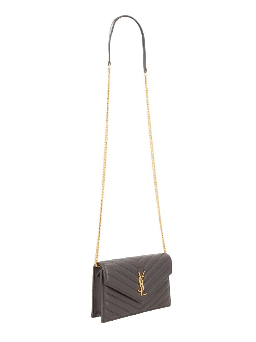 Saint Laurent Women's Portafoglio Con Catena Envelope Cassandre Grey