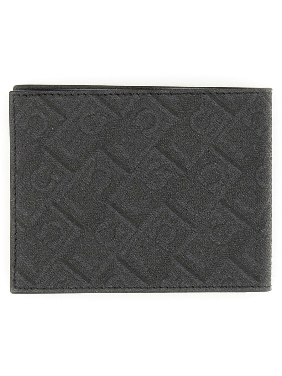 Ferragamo Men's Portafoglio Con Monogram Black