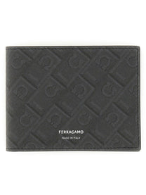 Ferragamo Men's Portafoglio Con Monogram Black