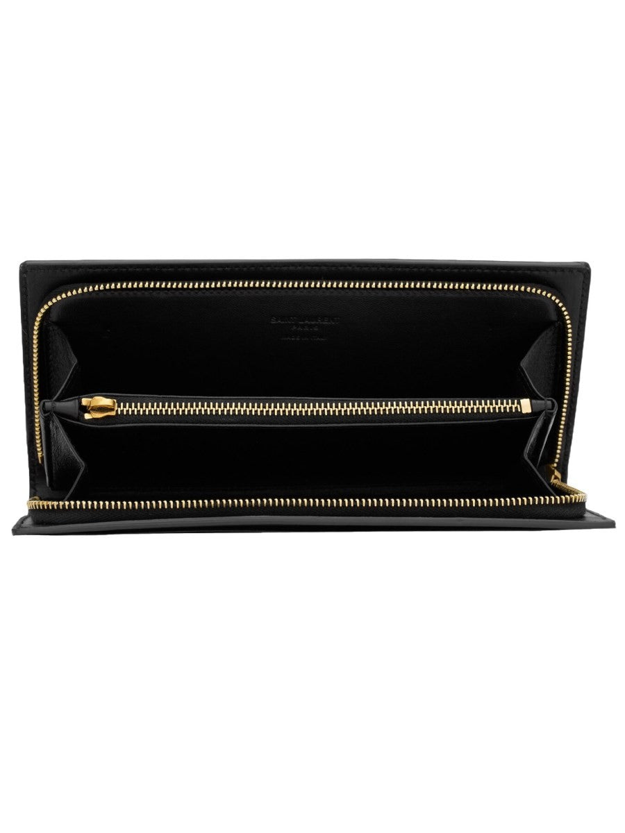 Saint Laurent Men's Portafoglio Con Zip Black