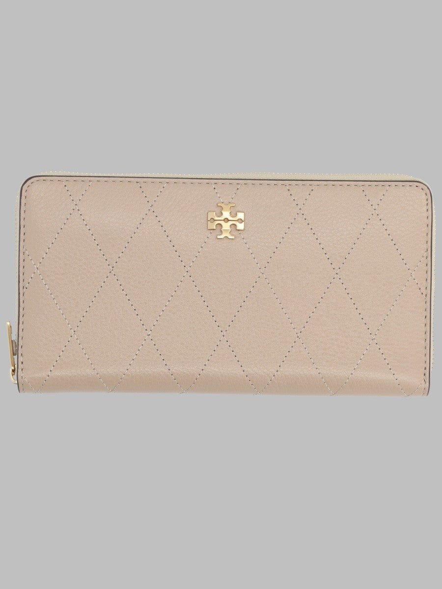 Tory Burch Women's Portafoglio Continental Trapuntato Charlie Beige