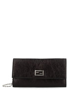 Fendi Women's Continental Tube Wallet with Chain Black