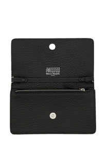 Maison Margiela Unisex Portafoglio Four Stitches Con Catena Black