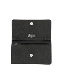 Maison Margiela Unisex Portafoglio Four Stitches Con Catena Black