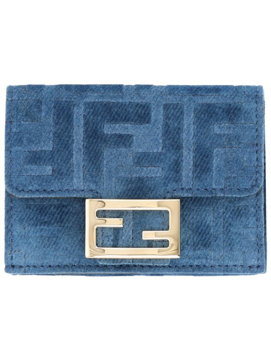 Fendi Women's Portafoglio Micro Trifold Baguette Blue