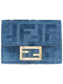 Fendi Women's Portafoglio Micro Trifold Baguette Blue