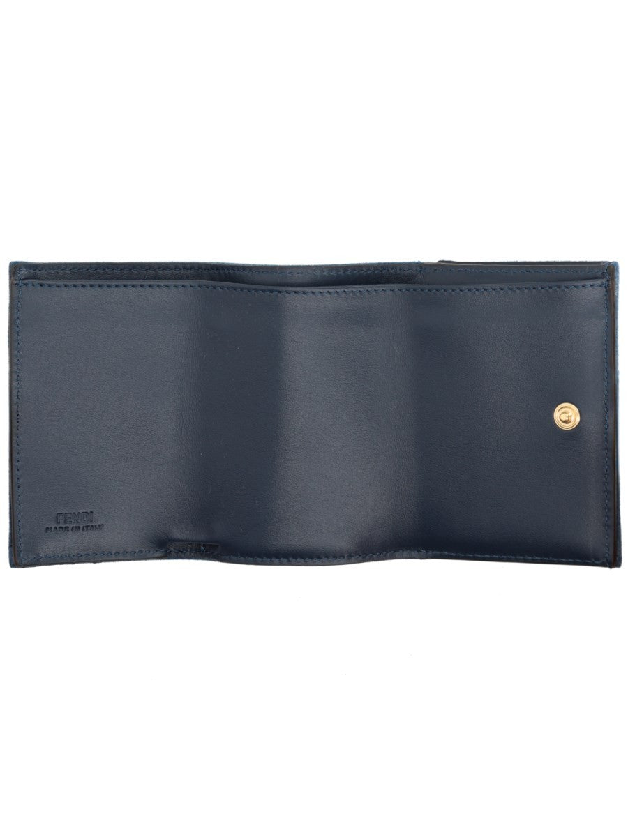 Fendi Women's Portafoglio Micro Trifold Baguette Blue