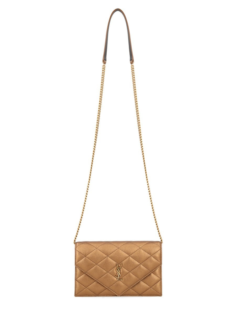 Saint Laurent Women's Paris Wallet with Chain Brown
