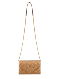 Saint Laurent Women's Paris Wallet with Chain Brown