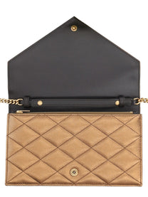 Saint Laurent Women's Paris Wallet with Chain Brown