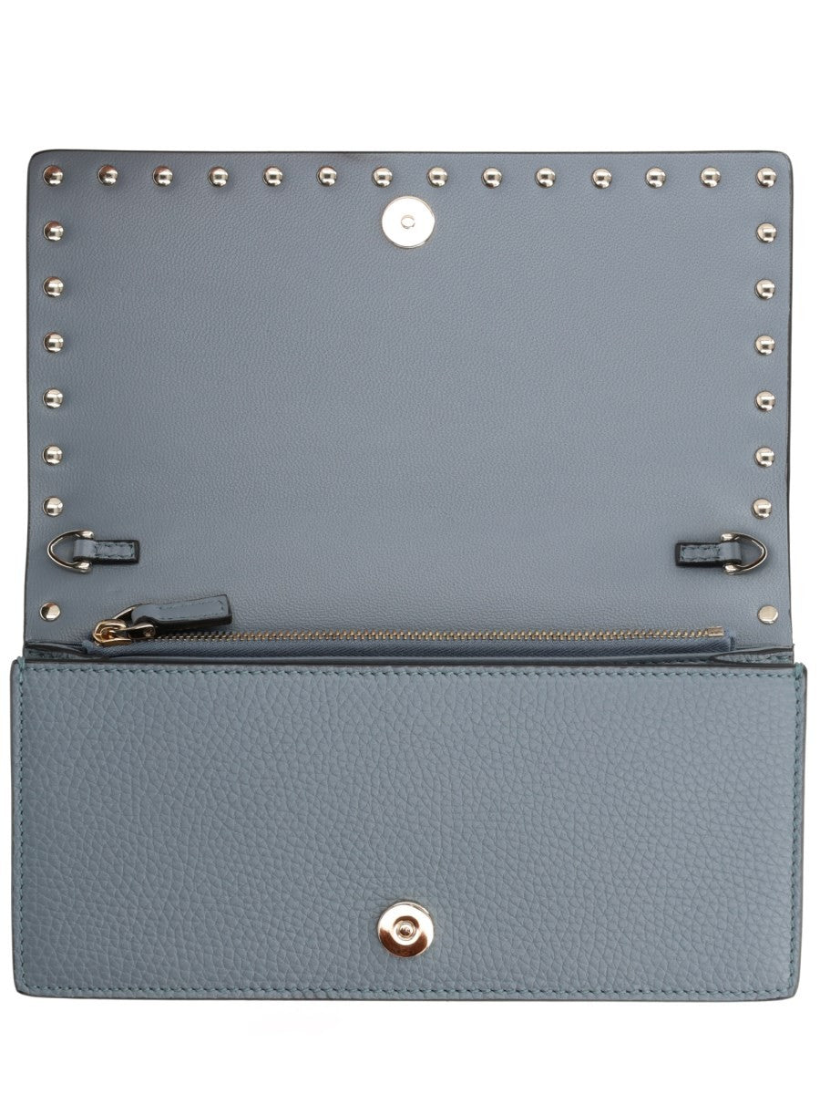 Valentino Women's Portafoglio Rockstud Con Catena Grey