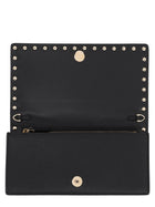 Valentino Women's Leather Rockstud Wallet Black, view 4