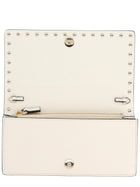 Valentino Women's Leather Rockstud Wallet White, view 4