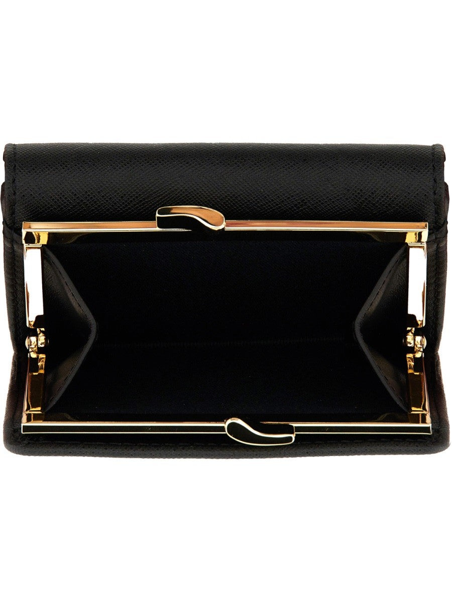 Vivienne Westwood Women's Portafoglio Small Frame Con Dettaglio Orb Black