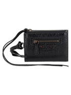 Balenciaga Men's Trifold Wallet with LE City Crossbody Bag Black