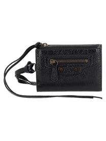 Balenciaga Men's Trifold Wallet with LE City Crossbody Bag Black