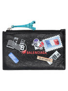 Balenciaga Men's Portamonete with in Leather Card Holder Black