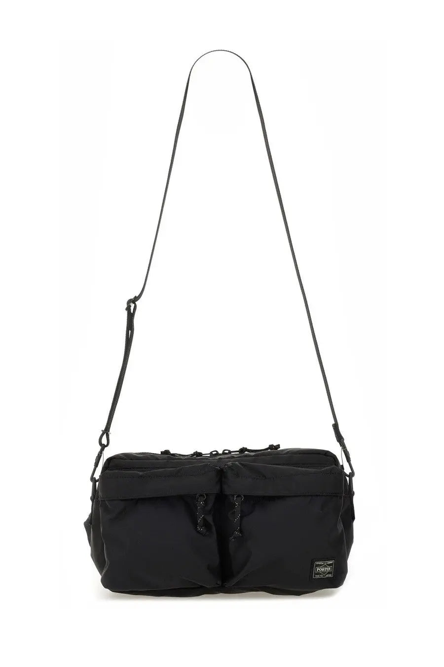 Porter-Yoshida &amp; Co men’s borsa force 2way waist black crossbody bag in durable black nylon with sleek minimalist design