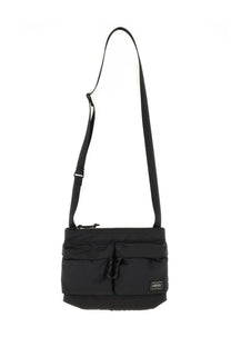Porter-Yoshida &amp; Co men’s borsa spalla Force black leather crossbody bag with multiple pockets and adjustable strap