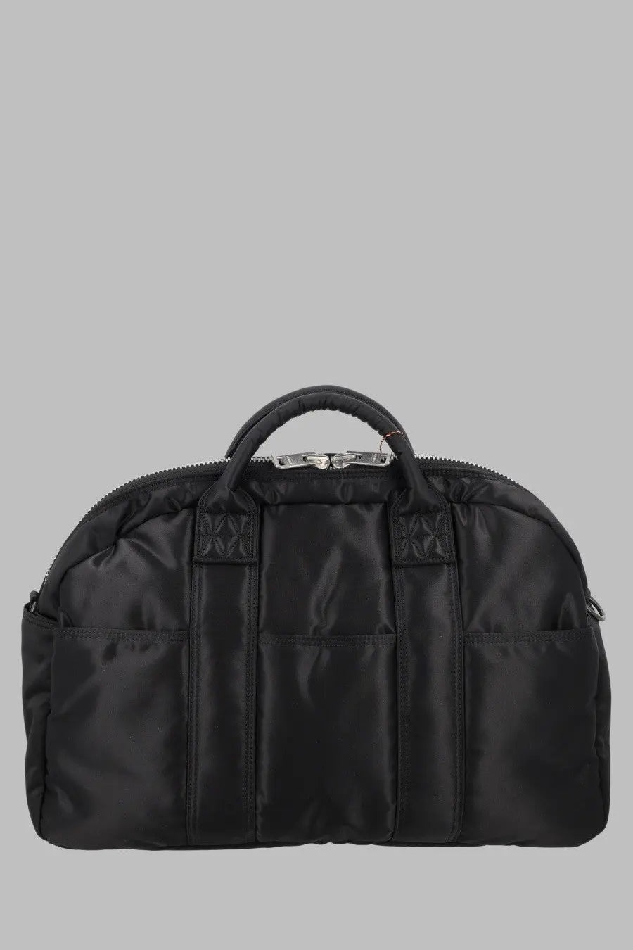 Porter-yoshida &amp; co men’s borsa tanker boston large black nylon duffel bag with quilted top handles and silver zipper hardware